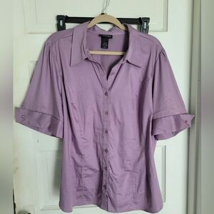 Purple button-up top